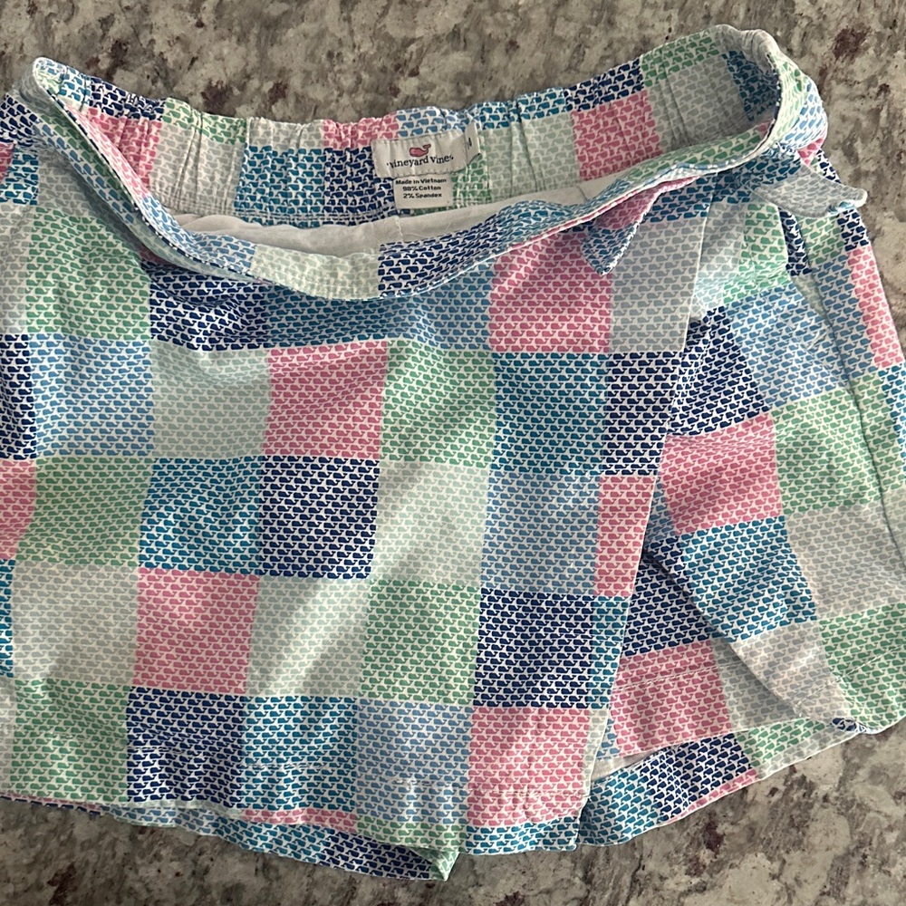 Vineyard Vines Kids Multicolor Checkered Skorts